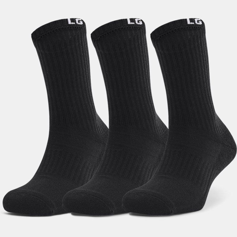 Unisex Under Armour Core Crew 3-Pack Socks Black / White L