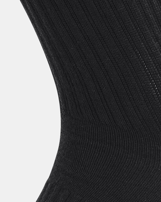 Unisex UA Core Crew 3-Pack Socks, Black, pdpMainDesktop image number 3