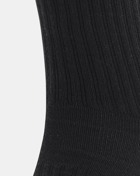 Unisex UA Core Crew 3-Pack Socks, Black, pdpMainDesktop image number 1