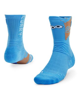 Unisex Curry Playmaker Crew Socken Viral Blau / Weiß / Radar Blau L