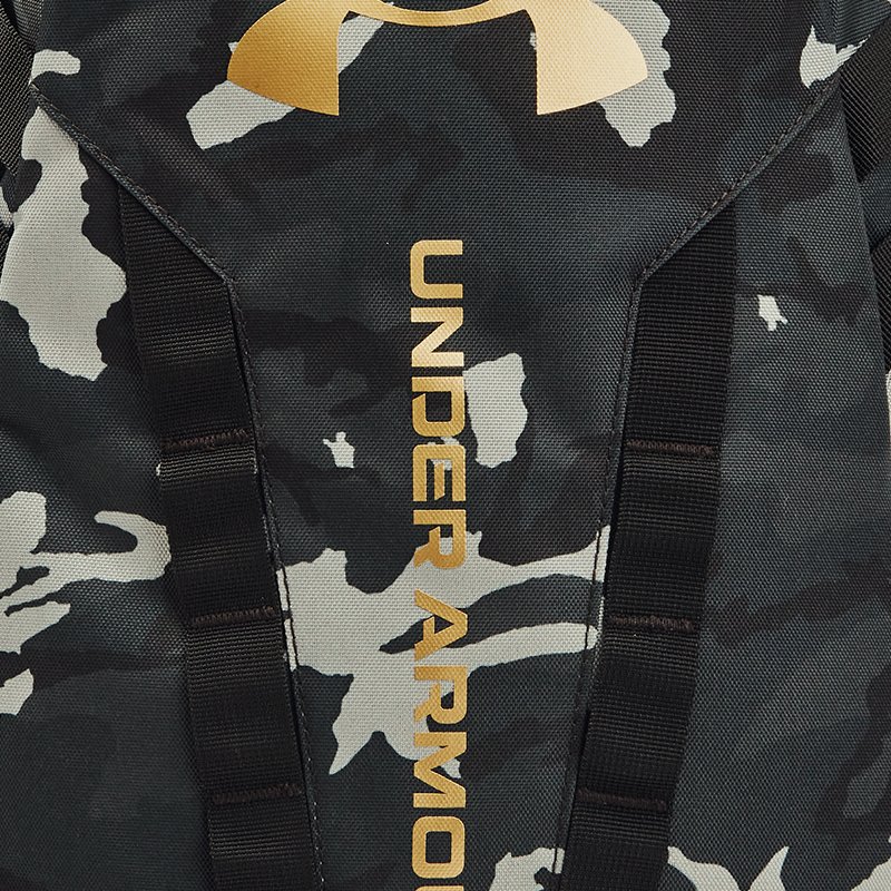 Under Armour Hustle 5.0 Backpack Black / Black / Metallic Gold One Size
