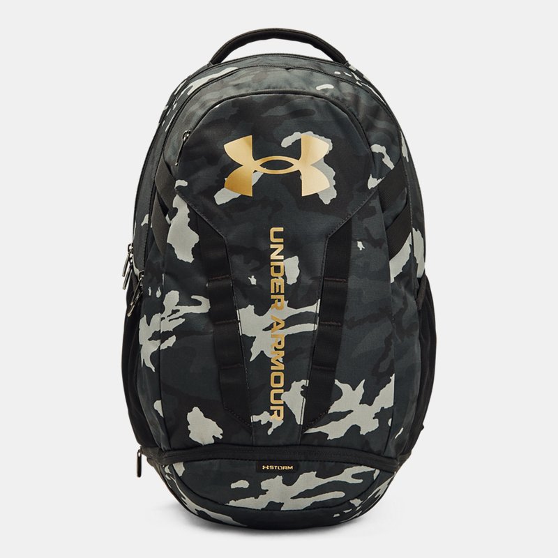 sac à dos under armour hustle 5.0 noir / noir / metallique or taille unique