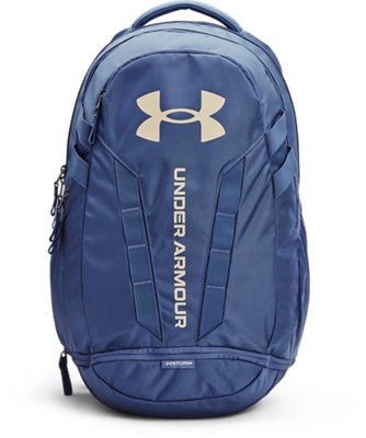 Under Armour Hustle 5.0 Rucksack Mineral Blau / Mineral Blau / Metallisch Faded Gold