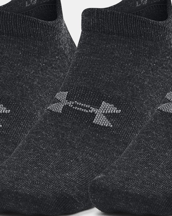 ถุงเท้า UA Essential No Show ยูนิเซ็กส์ แพ็ก 3 คู่ in Black image number 0