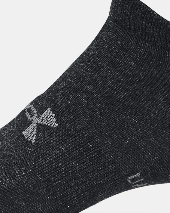 Unisex UA Essential No Show 3-Pack Socks in Black image number 3