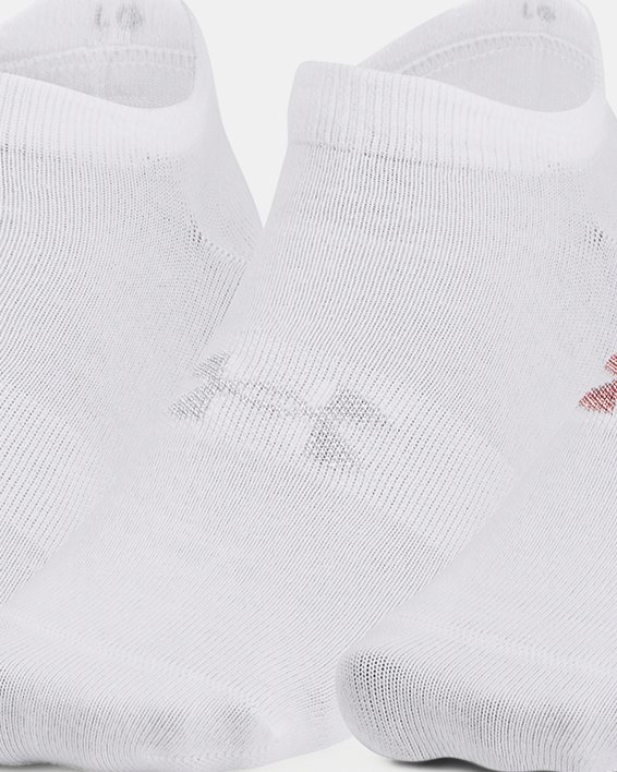 Unisex UA Essential No Show 3-Pack Socks in White image number 0