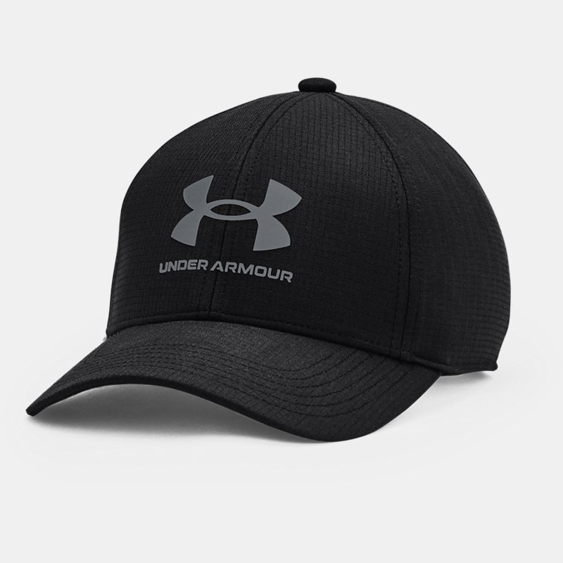 Boys' Under Armour ArmourVent™ Stretch Hat Black / Pitch Gray YMD/YLG