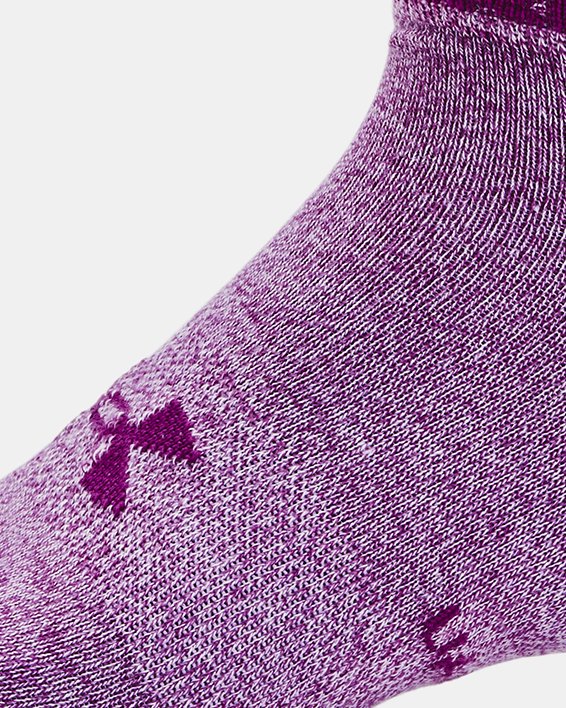 Unisex UA Essential Low Cut Socks 3-Pack in Purple image number 3