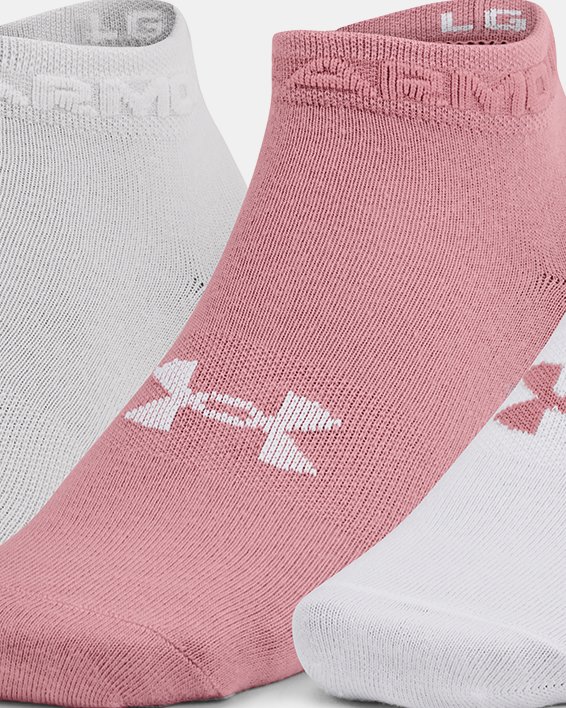 Unisex UA Essential Low Cut Socks 3-Pack in Pink image number 0