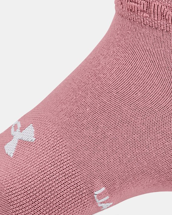 Unisex UA Essential Low Cut Socks 3-Pack in Pink image number 3