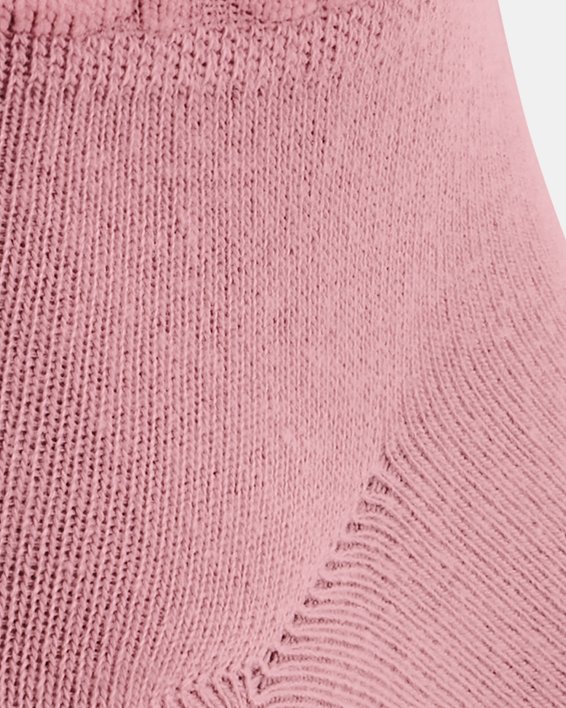 Unisex UA Essential Low Cut Socks 3-Pack in Pink image number 2