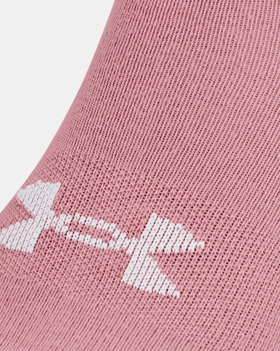 Unisex UA Essential Low Cut Socks 3-Pack in Pink image number 1