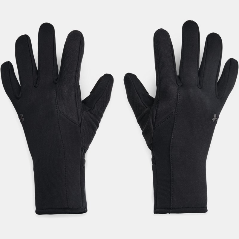 gants under armour storm fleece pour femme noir / noir / jet gris l