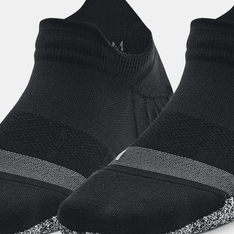 Lot de 2 paires de chaussettes invisibles Under Armour Breathe Tab pour femme Noir / Noir / réfléchissant TAILLE UNIQUE