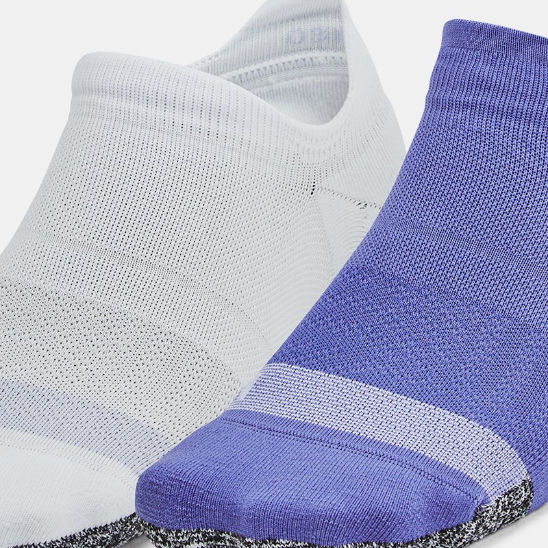 Women's Under Armour Breathe 2-Pack No Show Tab Socks Starlight / Distant Gray / Halo Gray One Size