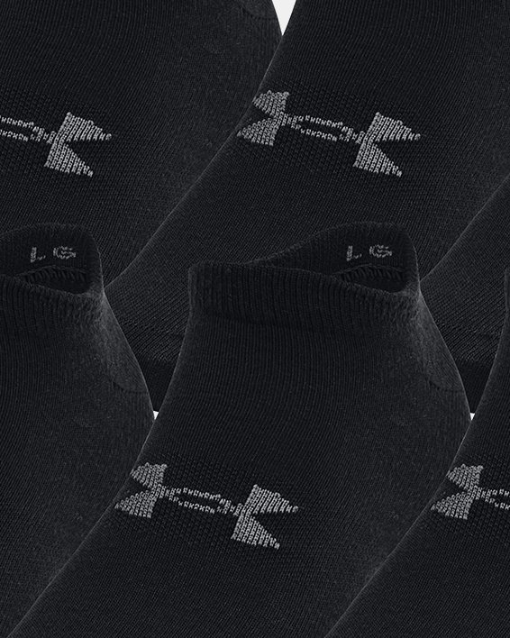 Unisex UA Essential 6-Pack No Show Socks in Black image number 0