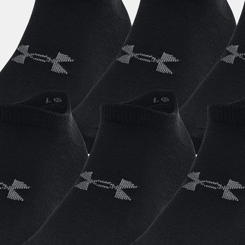 Chaussettes invisibles Under Armour Essential unisexes (lot de 6 paires) Noir / Noir / Pitch Gris XL