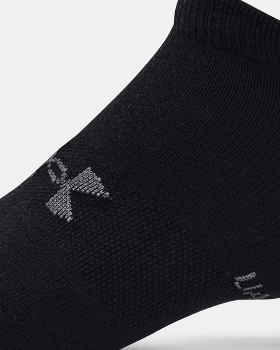 Unisex UA Essential 6-Pack No Show Socks in Black image number 3