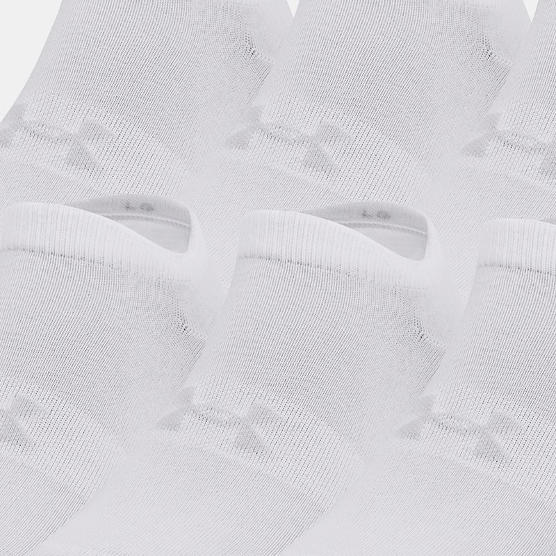 Paquete de 6 calcetines Under Armour Essential No Show unisex Blanco / Blanco / Halo Gris XL
