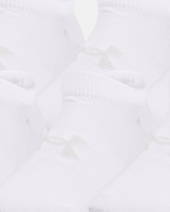 Kids' UA Essential 6-Pack No Show Socks in White image number 0
