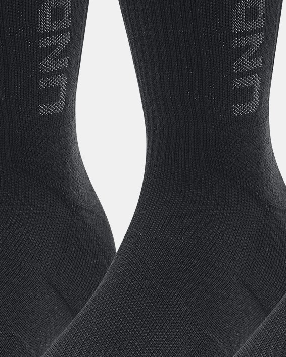 Lot de 3 paires de chaussettes mi-hautes UA 3-Maker unisexes, Black, pdpMainDesktop image number 0