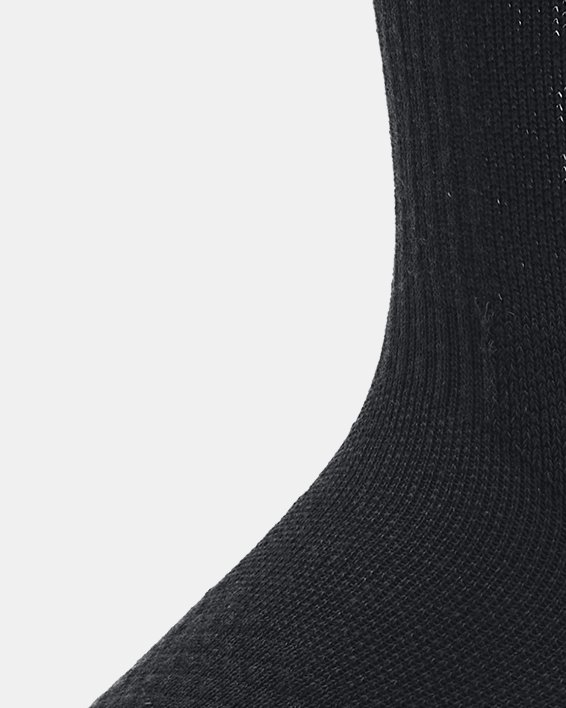 Lot de 3 paires de chaussettes mi-hautes UA 3-Maker unisexes, Black, pdpMainDesktop image number 3
