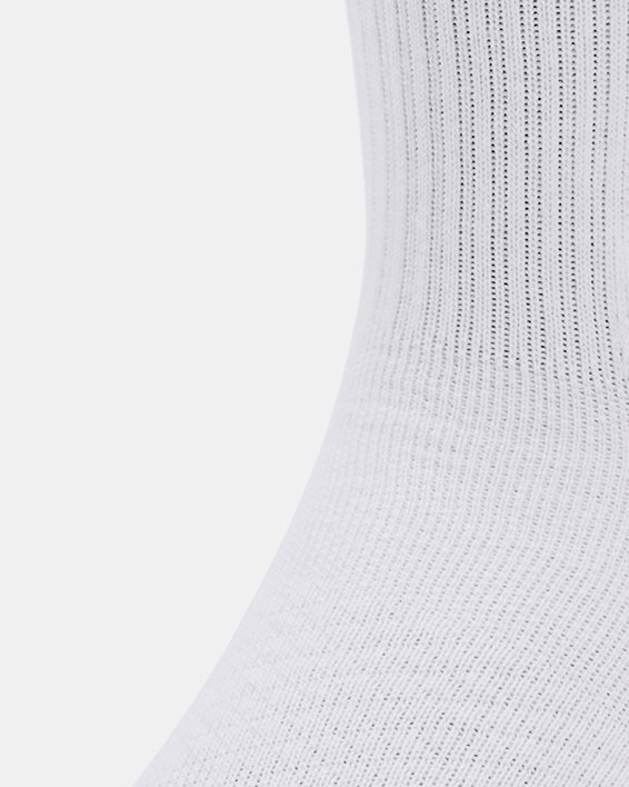 Lot de 3 paires de chaussettes mi-hautes UA 3-Maker unisexes, White, pdpMainDesktop image number 1