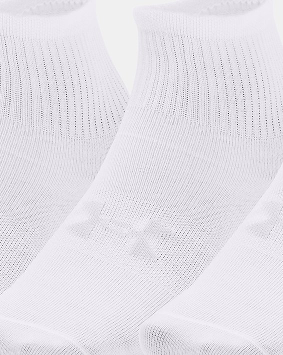 Kids' UA Essential 3-Pack Quarter Socks in White image number 0