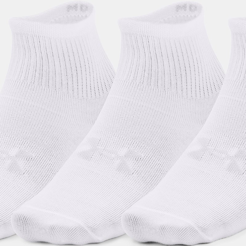 Under Armour Essential knöchelhohe Socken für Kinder – 3er-Pack Weiß / Weiß / Halo Grau M