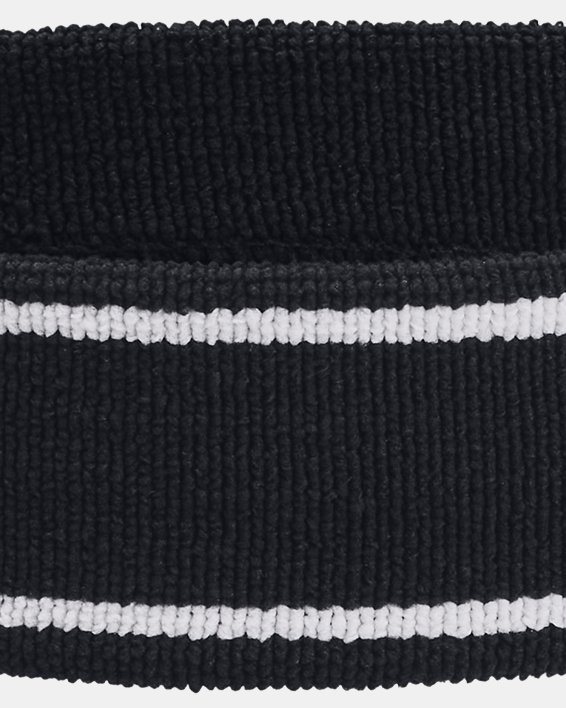 Unisex UA Striped Performance Terry Headband in Black image number 1