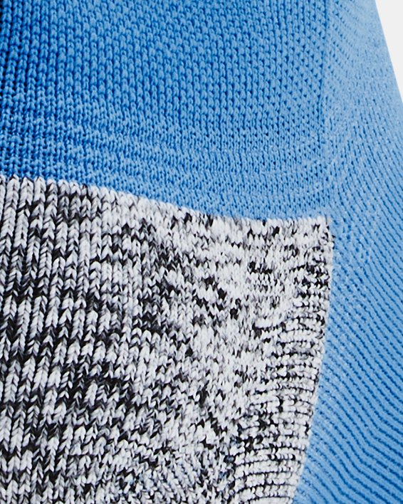 Unisex UA ArmourDry™ Run Cushion No Show Tab Socks in Blue image number 2