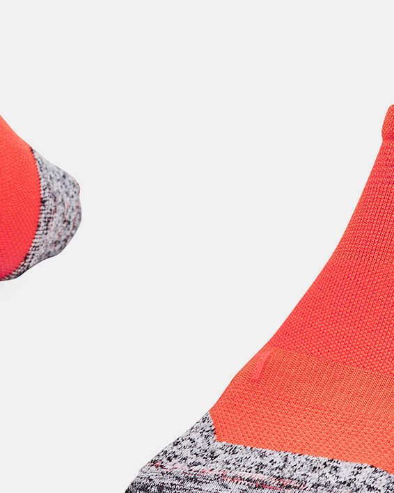 Unisex UA ArmourDry™ Run Cushion No Show Tab Socks in Orange image number 0