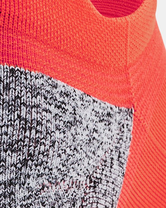 Unisex UA ArmourDry™ Run Cushion No Show Tab Socks in Orange image number 2
