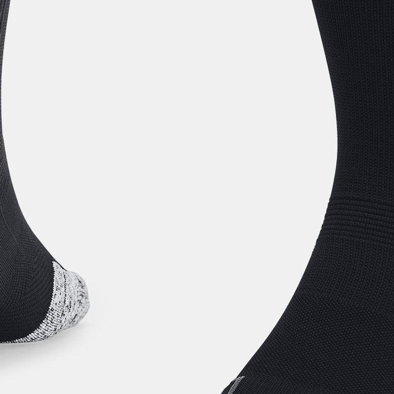 Unisex sokken Under Armour ArmourDry™ Run Cushion Mid-Crew Zwart / Zwart / Reflecterend S