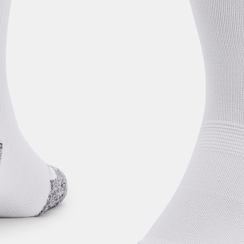 Unisex Under Armour ArmourDry™ Run Cushion Mid-Crew Socks White / White / Reflective S
