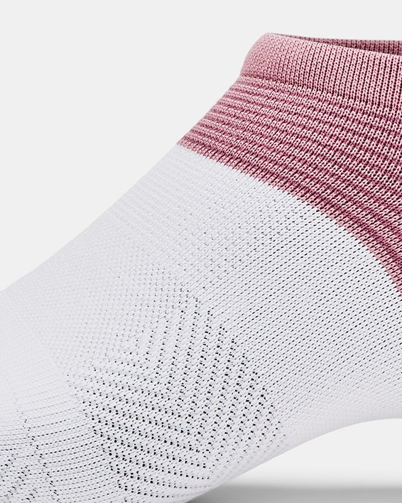 Unisex UA ArmourDry™ Run Lite 2-Pack No Show Tab Socks in White image number 3