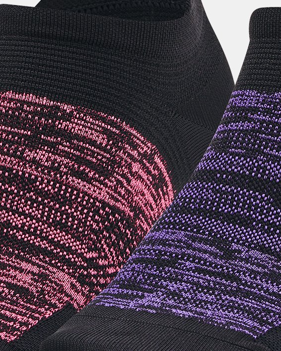 Unisex UA ArmourDry™ Run Lite 2-Pack No Show Tab Socks in Purple image number 0