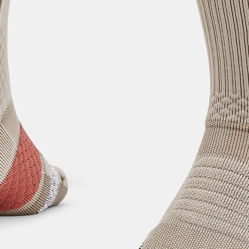 Chaussettes mi-hautes Under Armour ArmourDry™ Playmaker unisexes Timberwolf Taupe / Sedona Rouge / Taupe Dusk L