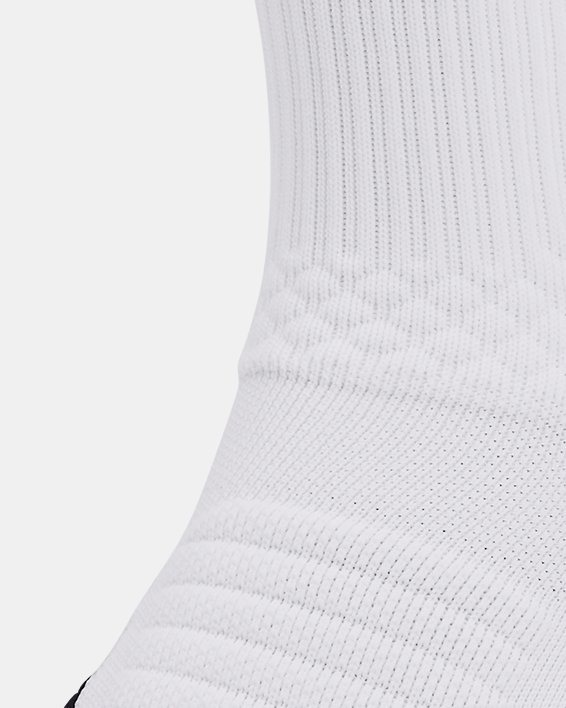 Unisex Curry ArmourDry™ Playmaker Mid-Crew Socks, White, pdpMainDesktop image number 1