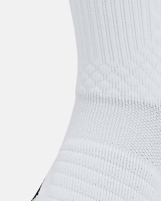 Unisex Curry ArmourDry™ Playmaker Mid-Crew Socks, White, pdpMainDesktop image number 1