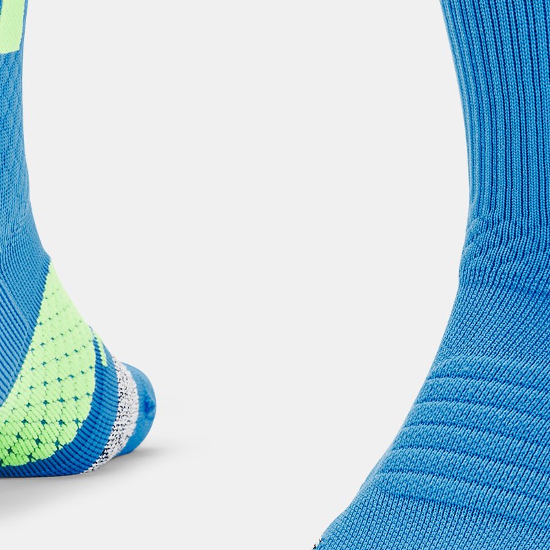 Under Armour Unisex Curry ArmourDry™ Playmaker Mid-Crew Socken Electric Blau / Lime Surge / Mojo Rosa
