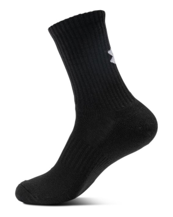 Unisex UA Core 3-Pack Mid-Crew Socks in Black image number 3