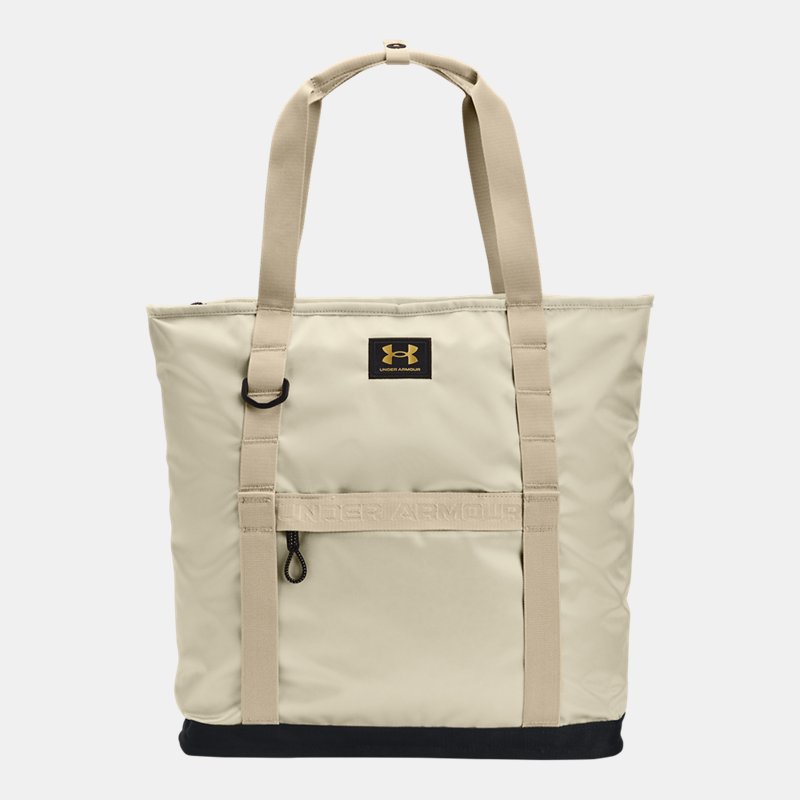 Image of Under Armour Women's Under Armour Essentials Tote Backpack Silt / Khaki Base / Metallic Gold OSFM