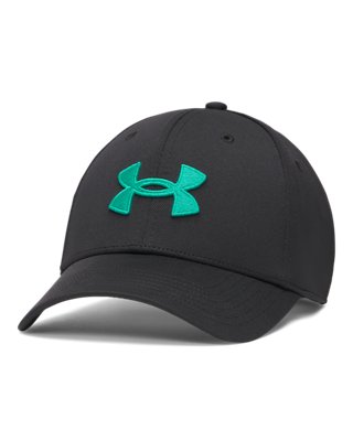 Casquette extensible Under Armour Blitzing Low pour homme Noir / Geode Vert M/L