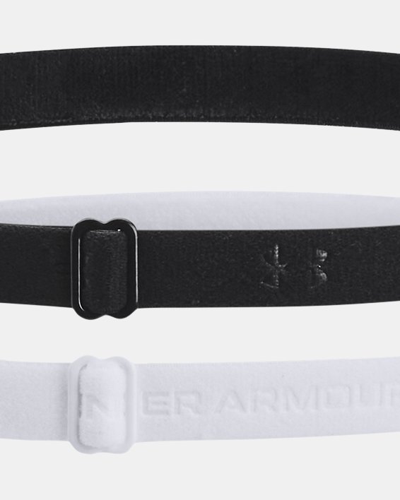 UA verstellbare Mini-Stirnbänder für Damen – 2er-Pack, Black, pdpMainDesktop image number 1