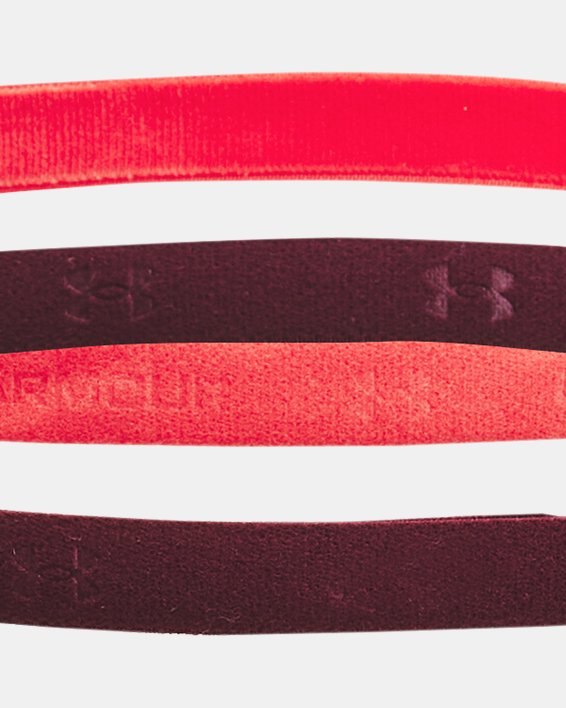 Women's UA Adjustable Mini Headbands 2-Pack in Red image number 1