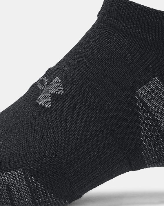 Unisex UA Performance Tech 3-Pack No Show Socks in Black image number 3