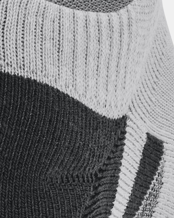 Unisex UA Performance Tech 3-Pack No Show Socks, Gray, pdpMainDesktop image number 2