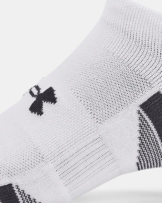 Unisex UA Performance Tech 3-Pack No Show Socks in White image number 3