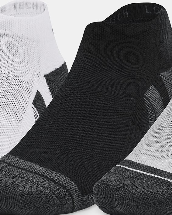 Unisex UA Performance Tech 3-Pack Low Cut Socks, Gray, pdpMainDesktop image number 0